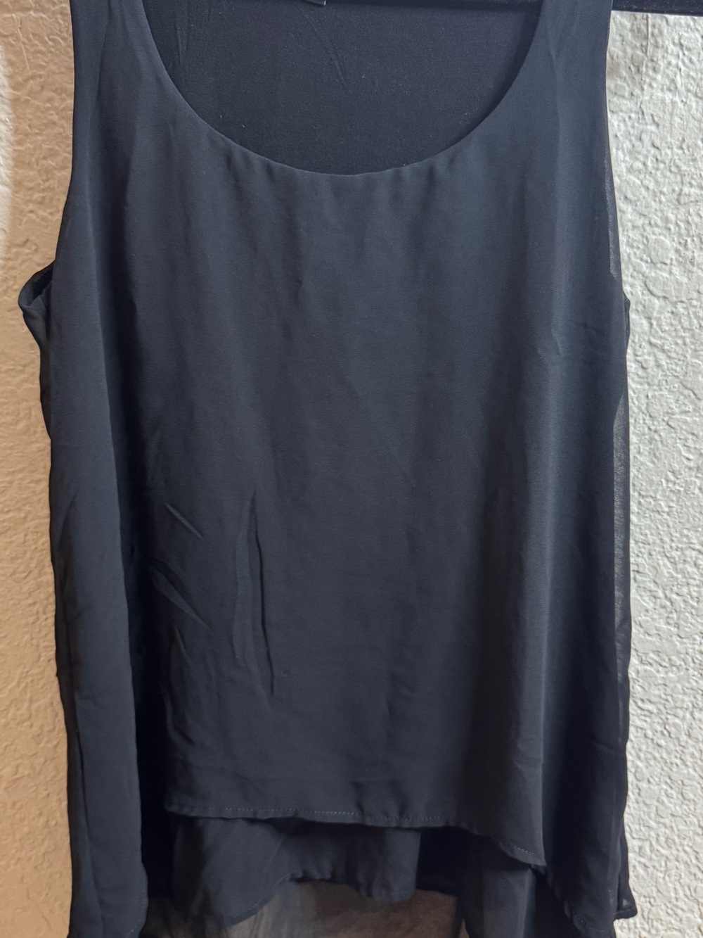 White House Black Market Black Layered Sleeveless Scoop Neck Top